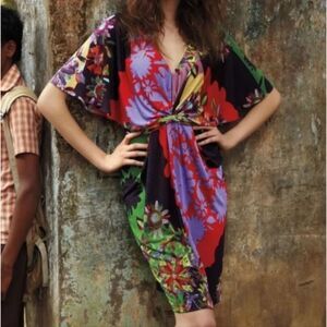Anthro Ranna Gill Sabatina Tropical Floral Dress Small Boho Statement